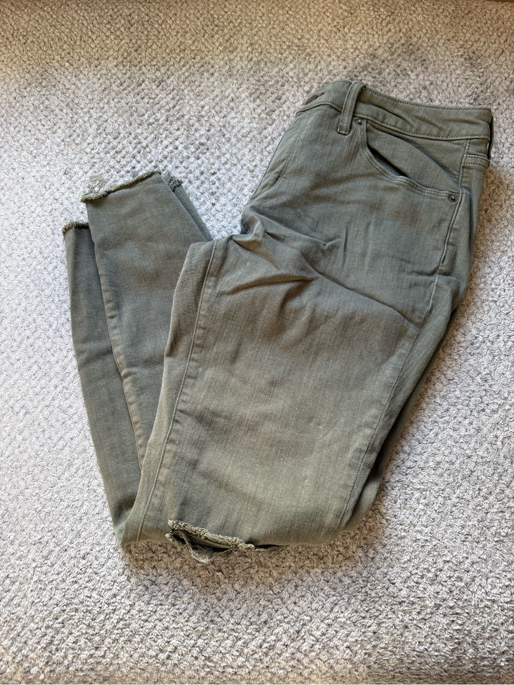 Army Green Ripped Skinny Jeans